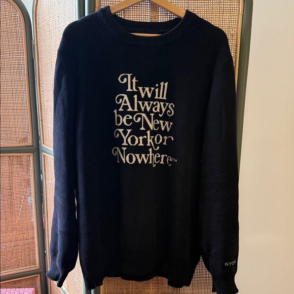 New York or Nowhere (NYON) Black Crewneck Knit Sweater blogger fave, sold out! - Picture 3 of 6